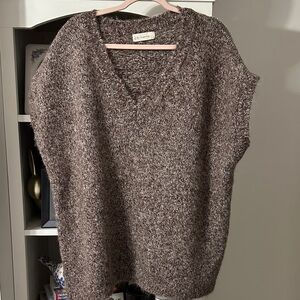 Cozy V-Neck Brown Sweater Vest